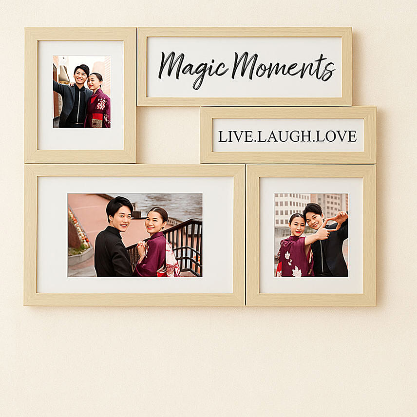 3 Photo Collage Wooden Frame: Personalised Photo Frames