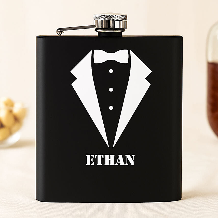 Gentlemen Personalised Stainless Steel Hip Flask: Personalised Glassware