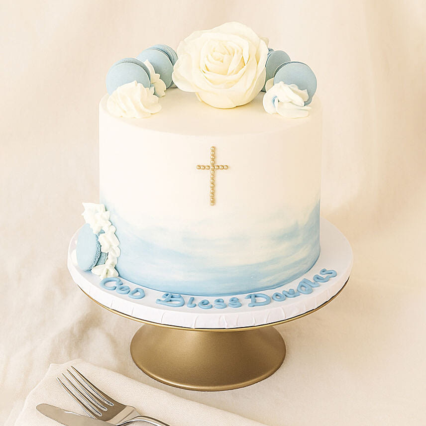 Floral Christening Cake: Pasir Ris Cake Shop