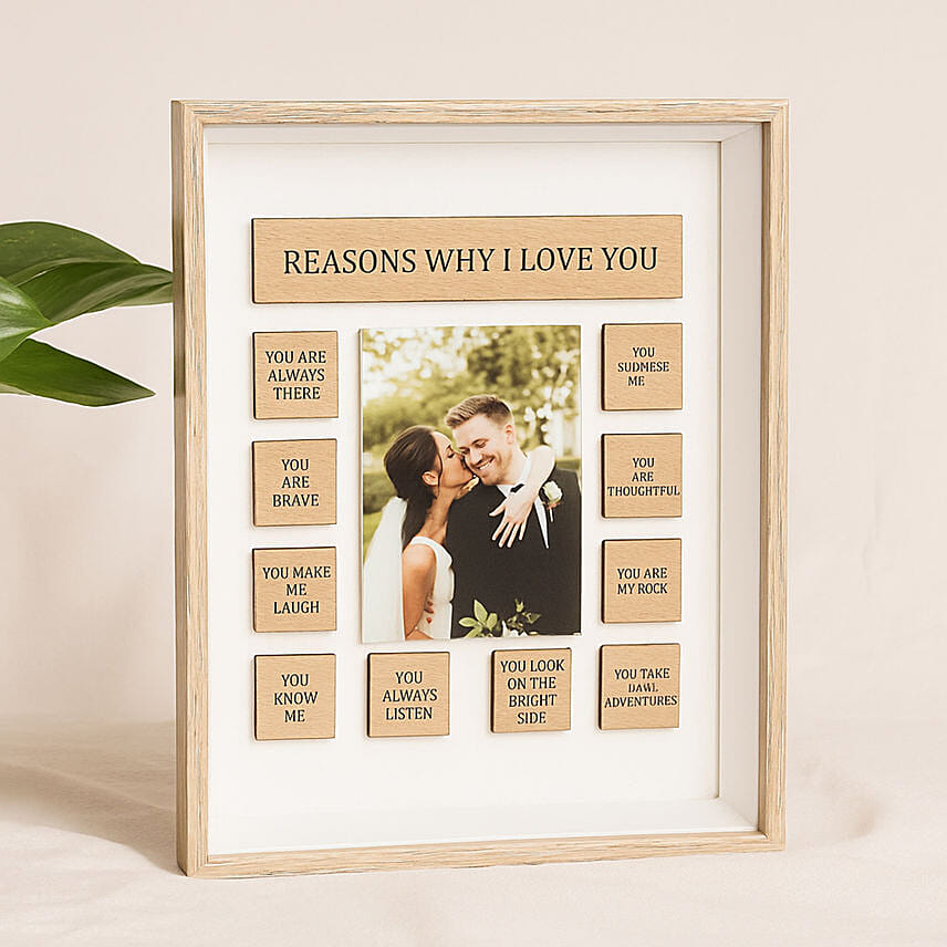 Reasons Of Love Engraved Photo Frame: Personalised Wedding Gifts