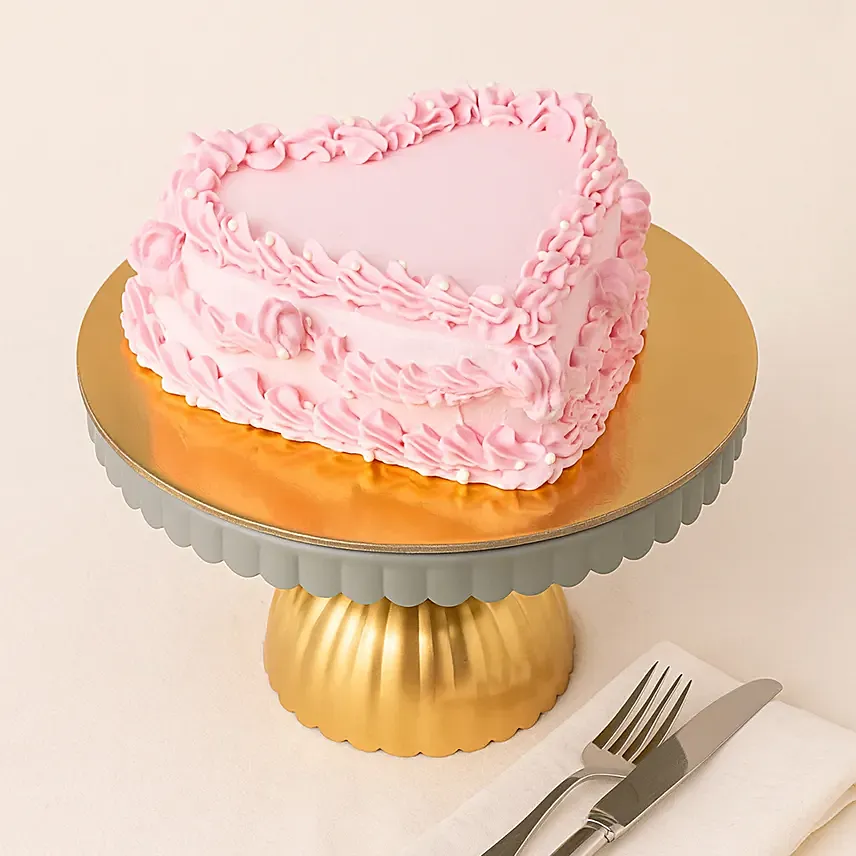 Heart Shape Designer Cake: Vanilla Cake 