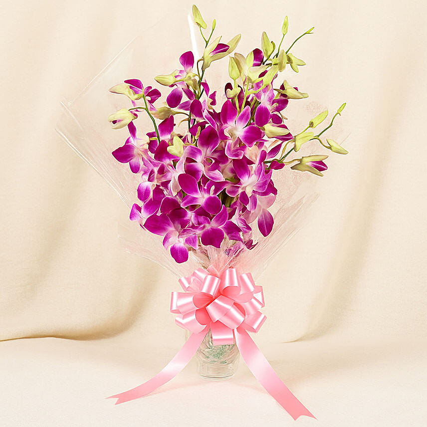 Six Royal Orchids Bunch: Orchid Bouquets