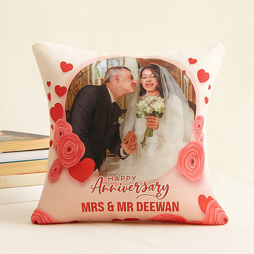 Personalised Anniversary Cushion: Personalised Gifts for Her