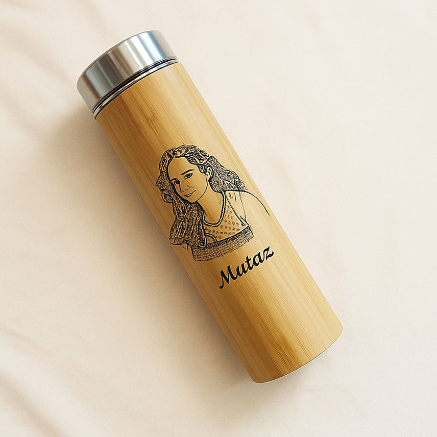 Engraved Bamboo Tea Infuser: Engraved Kitchen Accessories