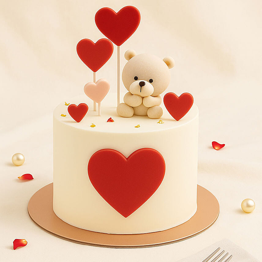 Adorable Teddy Bear Love Cake: Valentine's Day Cakes