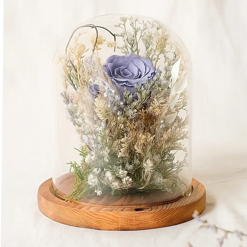 Forever Blue Preserved Rose Forever Blue Preserved Rose: Blue Colour Flowers