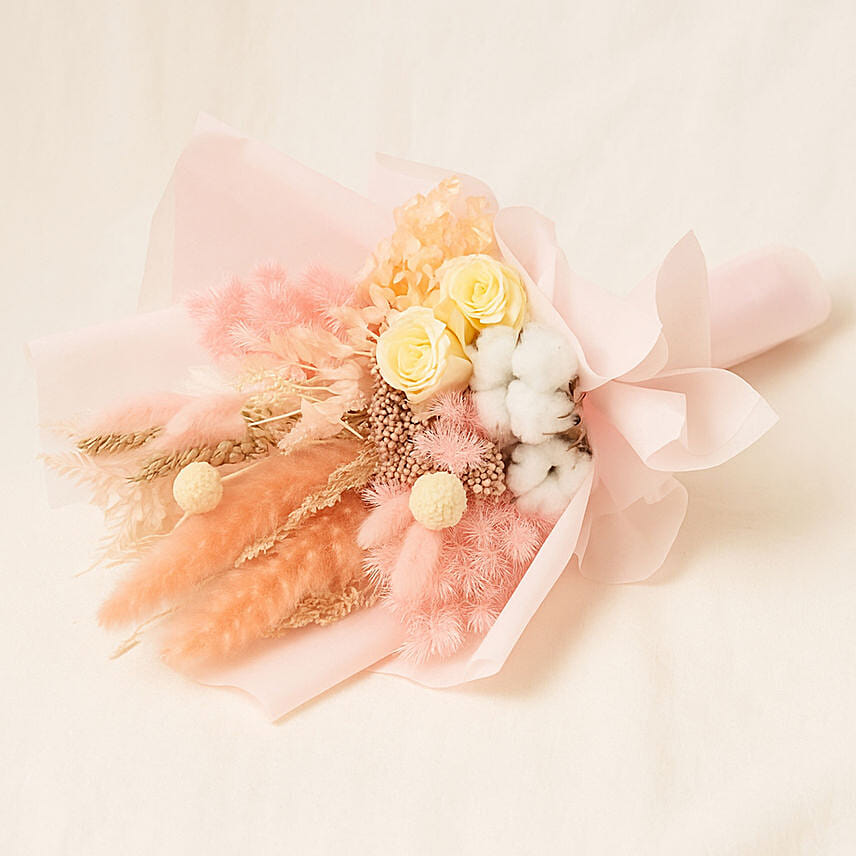 Graceful Mixed Preserved Flowers Bouquet: Dried Flowers