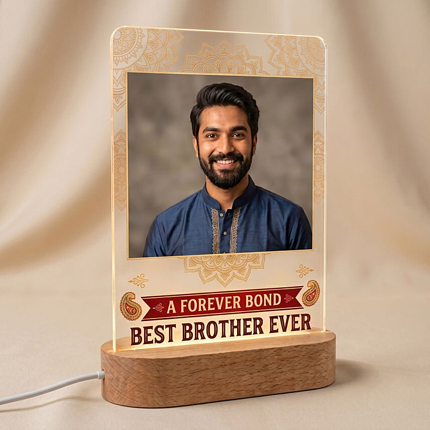 Best Brother Ever Personalised LED Photo Lamp