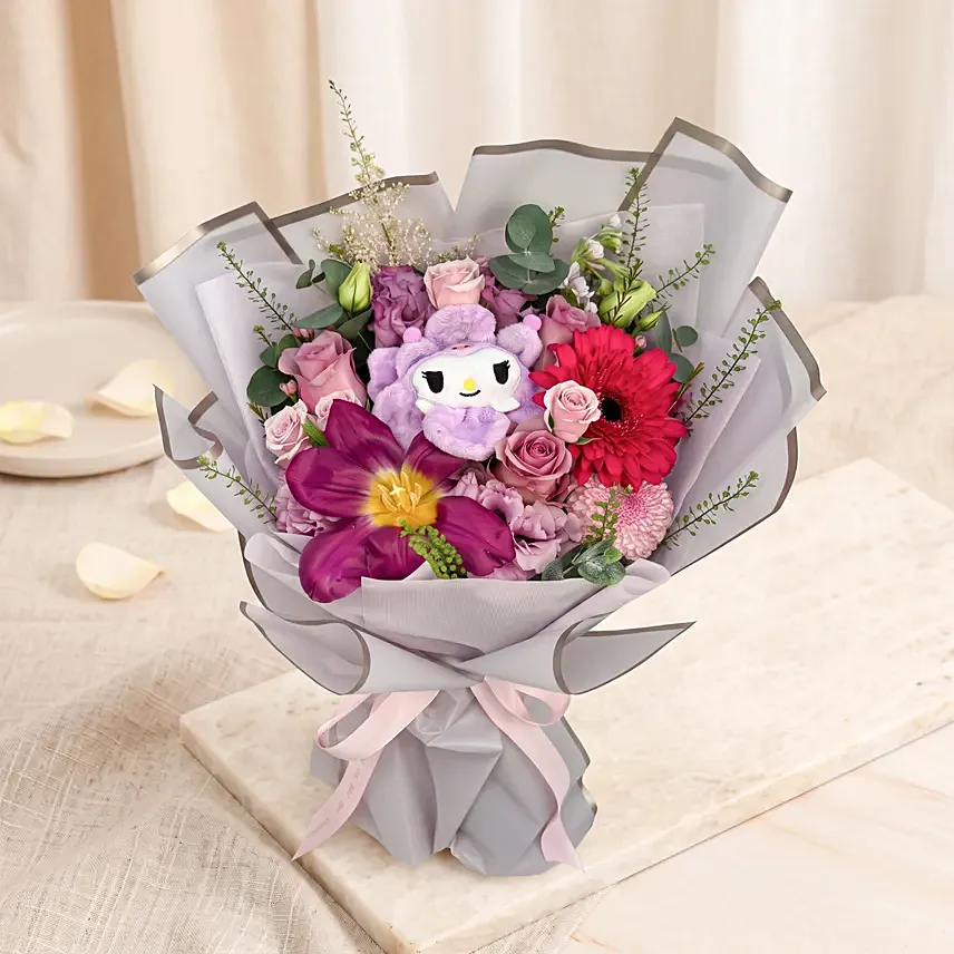Bloom Buddies - Kuromi Purple Charm Bouquet