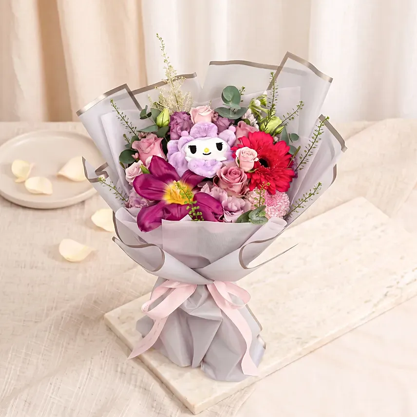 Bloom Buddies - Kuromi Purple Charm Bouquet
