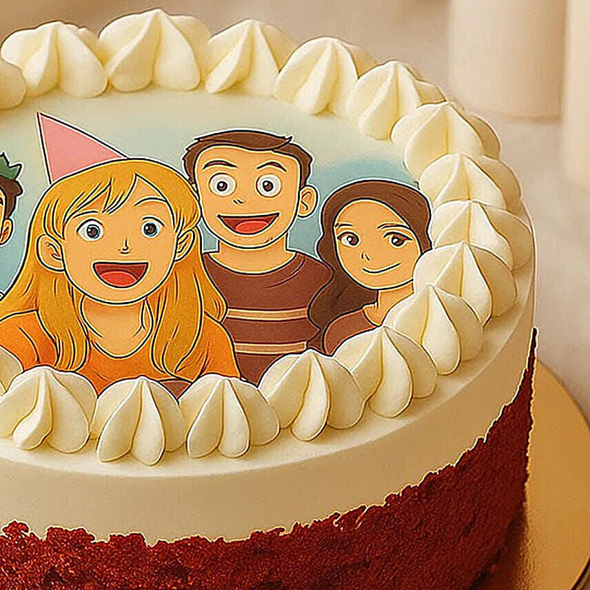 Enticing Birthday Red Velvet Custom Ghibli Photo Cake