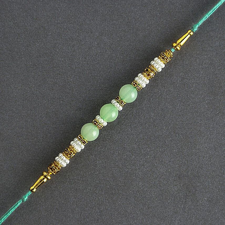 Graceful Pearl Ethnic Rakhi Green with Ck One Perfume