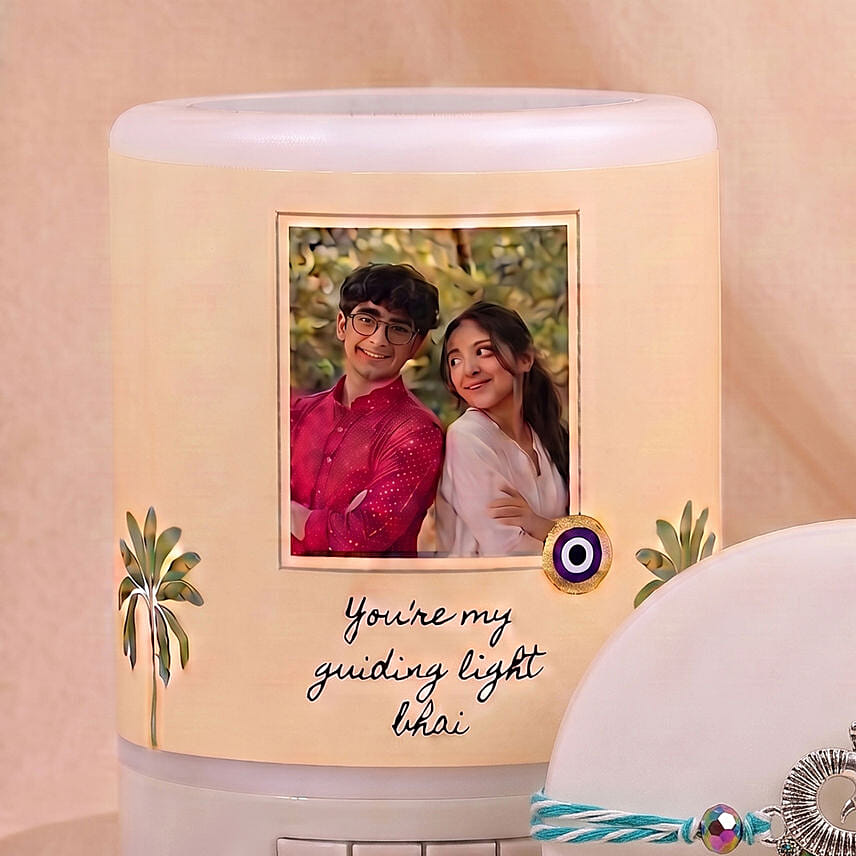 Peacock Rakhi and Personalised Bluetooth Speaker Gift Set