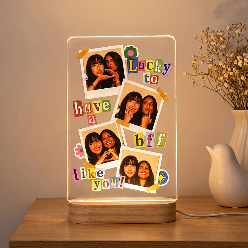 Personalised BFF Photo Collage LED Lamp