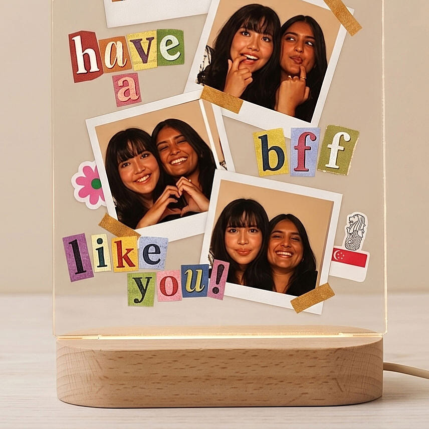 Personalised BFF Photo Collage LED Lamp