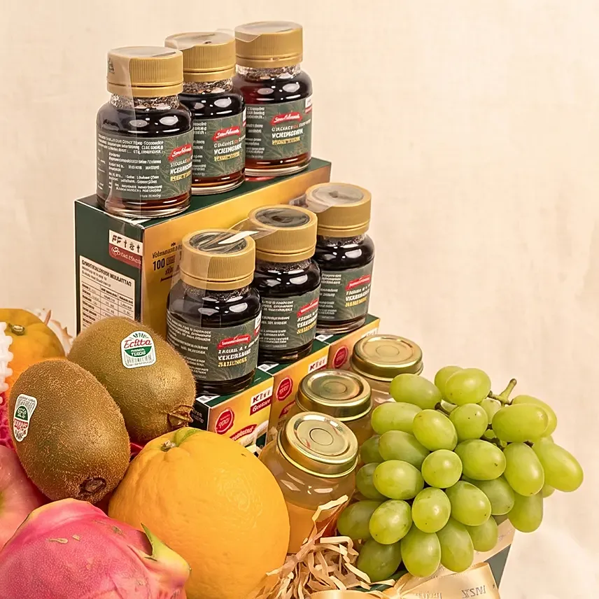 Premium Wellness & Fresh Fruits Gift Box