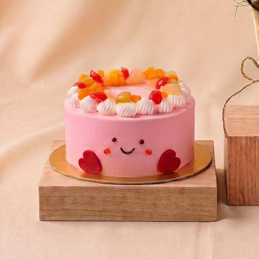 Preserved Flowers Jellycat Bouquet & Mixed Fruit Cake Gift