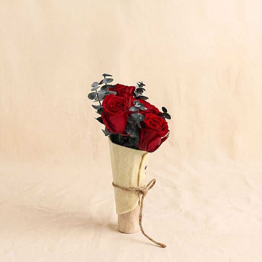 Preserved Red Rose Adorable Jellycat Bouquet