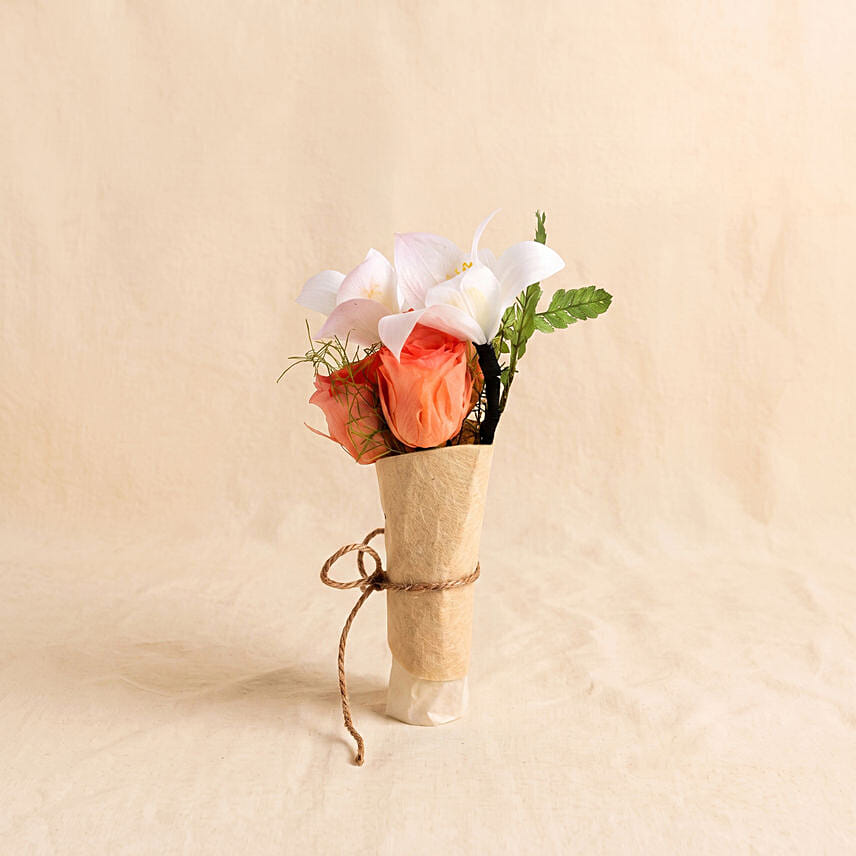 Preserved Rose and Lily Jellycat Smiling Face Bouquet