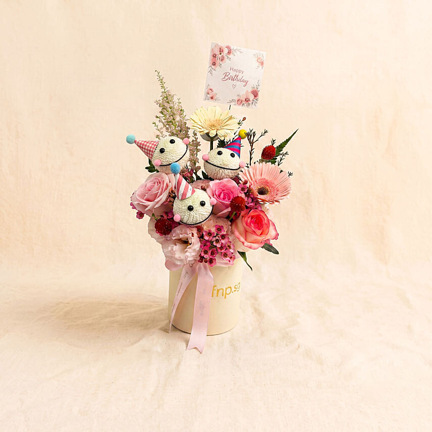 Whimsical Birthday Party Ping Pong & Pink Flowers Box