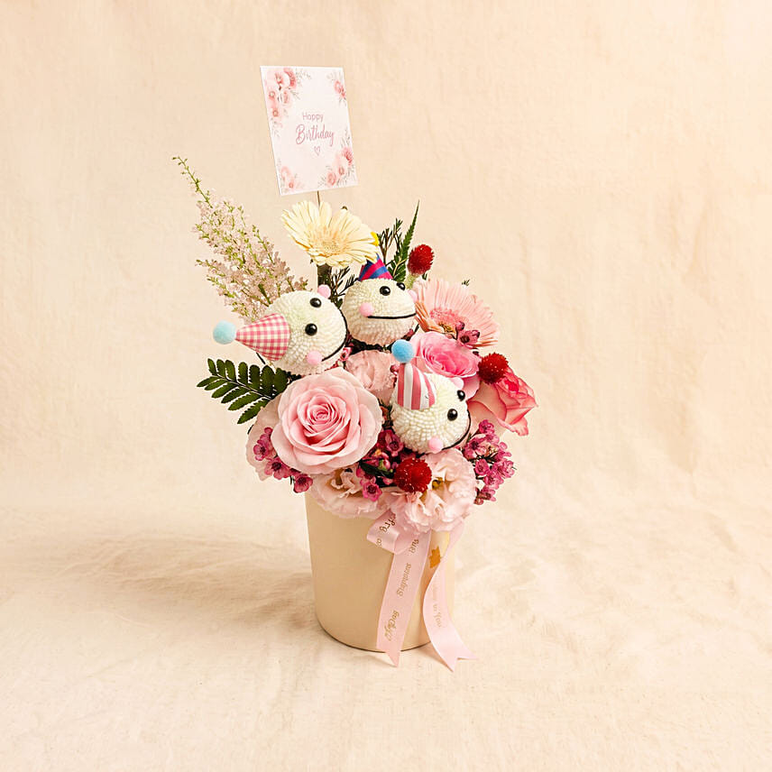Whimsical Birthday Party Ping Pong & Pink Flowers Box