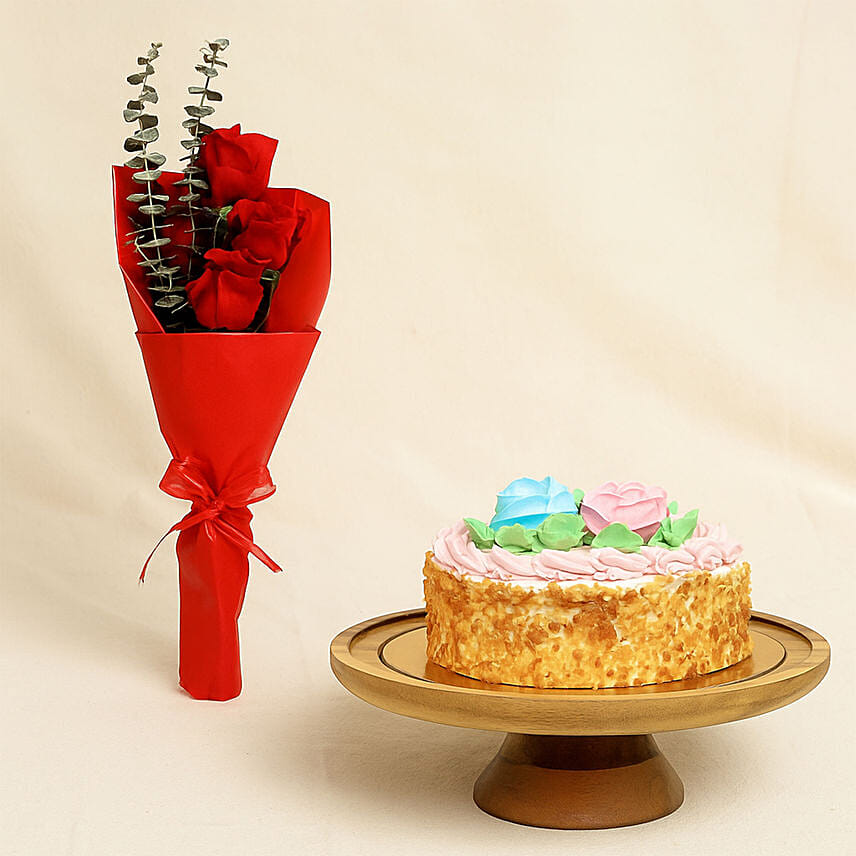 Roses Bouquet With Butter Sponge Cake Roses Bouquet With Butter Sponge Cake: Novena Cakes