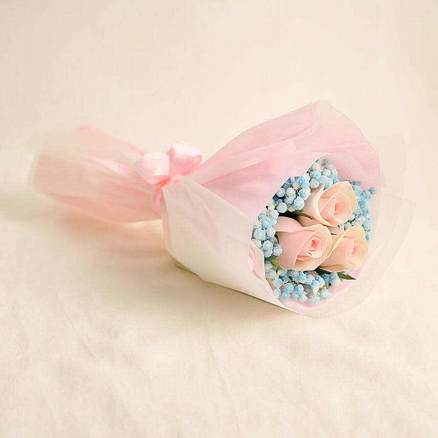 Lovely Pink Rose Baby Breath Bunch Lovely Pink Rose Baby Breath Bunch: Baby's Breath Bouquets