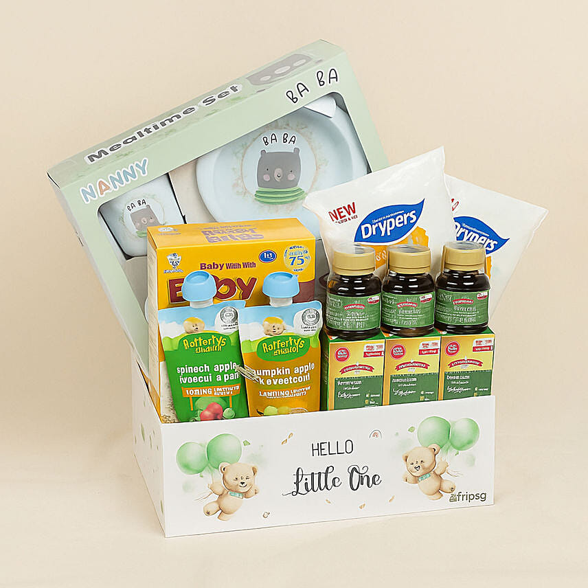 Wooden Tray Basket Baby Care Hamper Wooden Tray Basket Baby Care Hamper: Bestseller Gifts