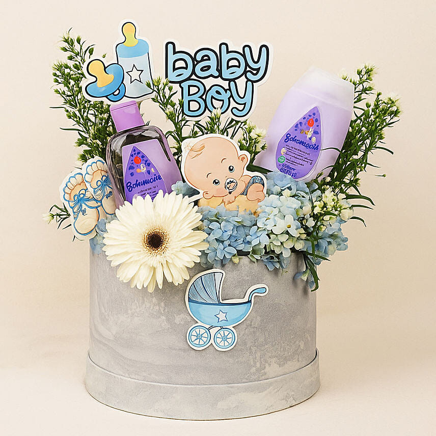 Its a Baby Boy Flowers Its a Baby Boy Flowers: New Arrival Combo Gifts