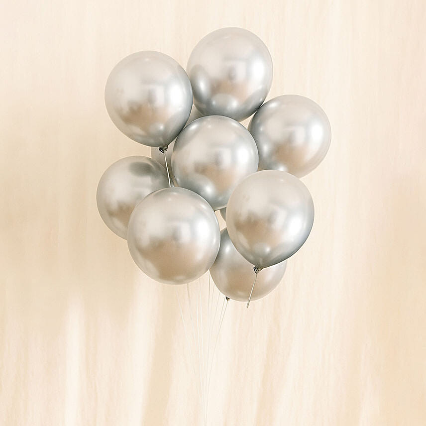 10 Silver Chrome Balloons 10 Silver Chrome Balloons: Balloons
