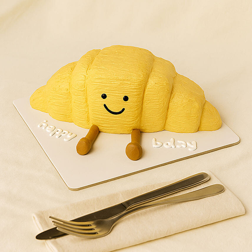 Jelly Cat Croissant Theme Cake Jelly Cat Croissant Theme Cake: