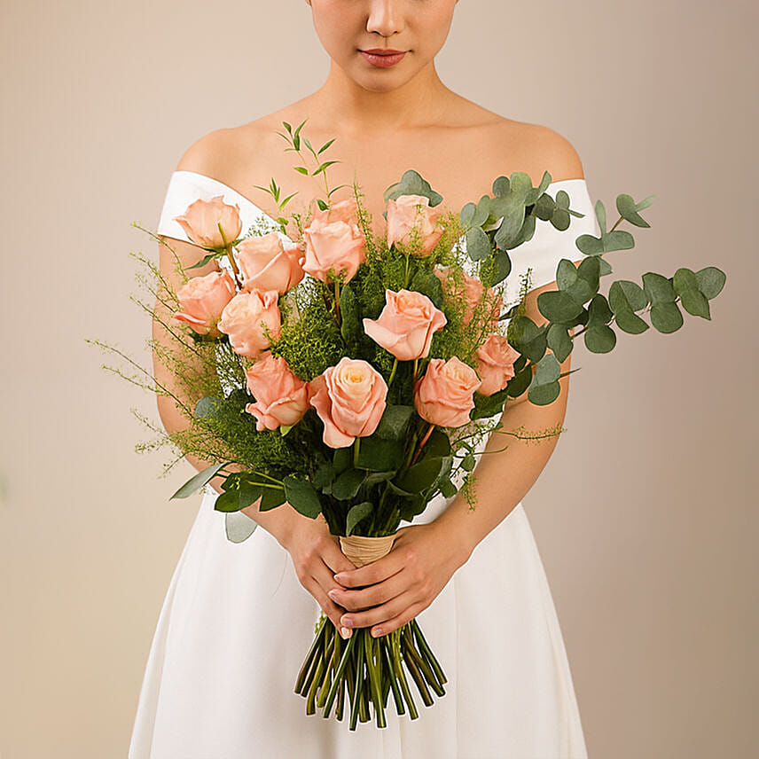 Vintage Rose Bridal Bouquet with Lush Greenery Vintage Rose Bridal Bouquet with Lush Greenery: Wedding Flowers