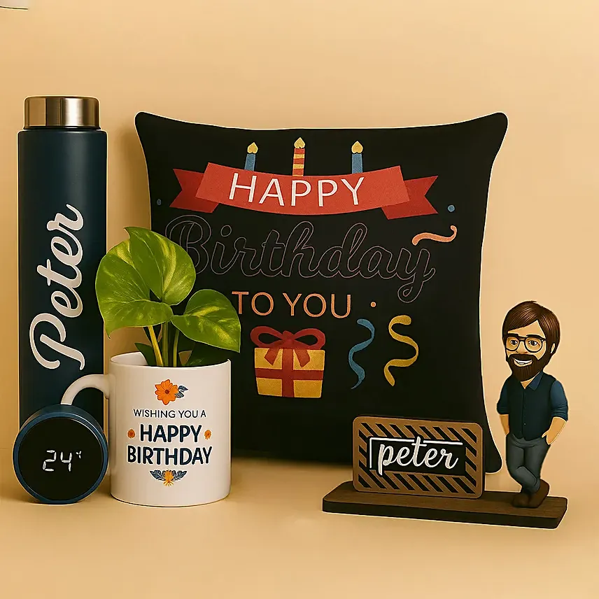 Personalised Caricature with Plant and Cushion: Cushions 