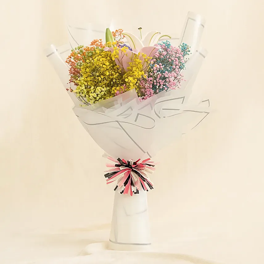 Colourful Snowfall Bouquet: For Him