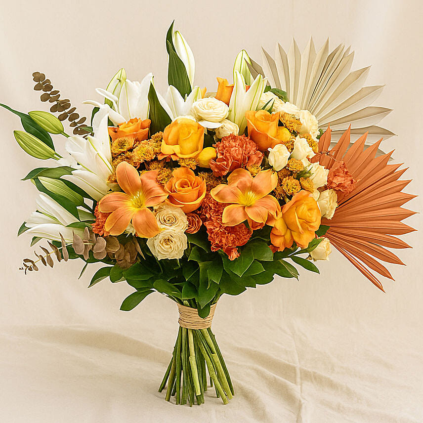 Happiness - Orange Flowers Bouquet: Orange Bouquets