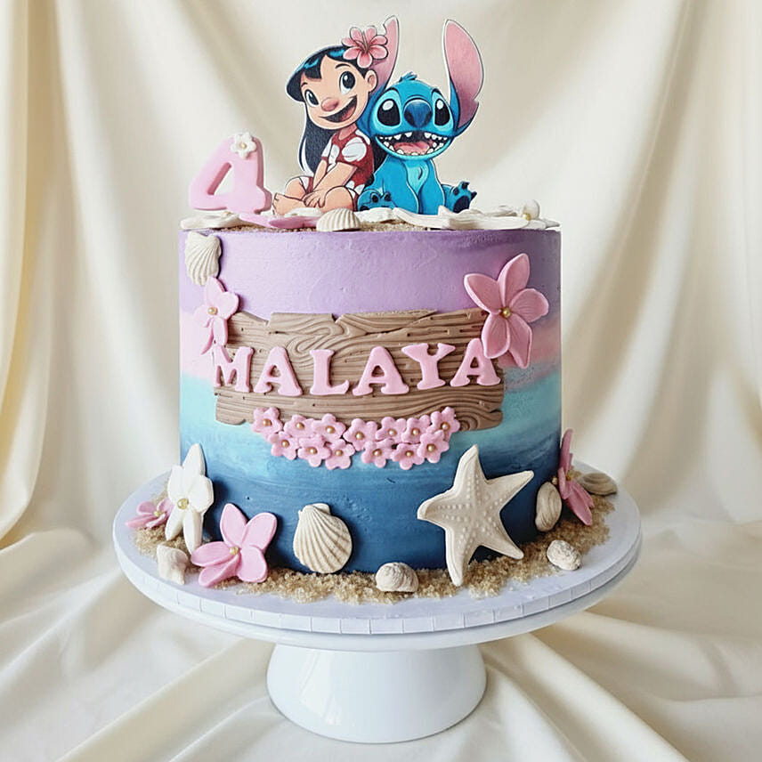 Lilo and Stitch Beach Bliss Chocolate Cake 1Kg: Lilo N-stitch-cakes