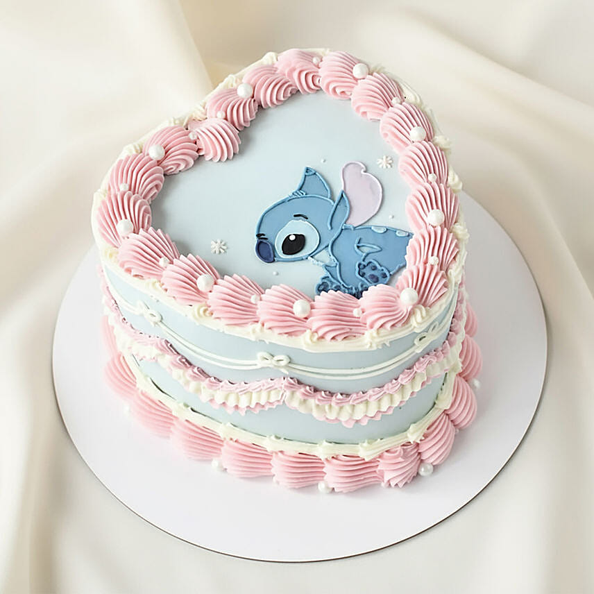 Lilo and Stitch Heart Shaped Chocolate Cake: 