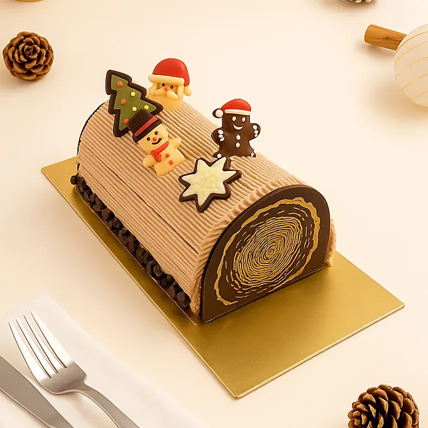 Chocolate Christmas Log Cake - 400g: Christmas Log Cakes