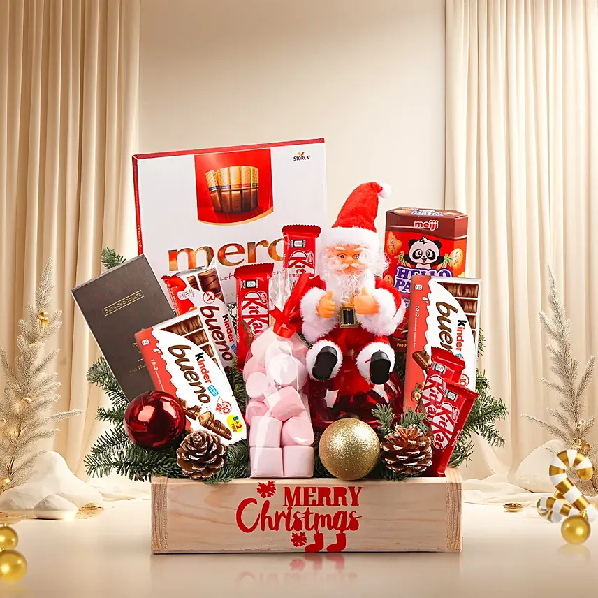 Merry Christmas Chocolates and Santa Tray: Christmas Gifts Singapore