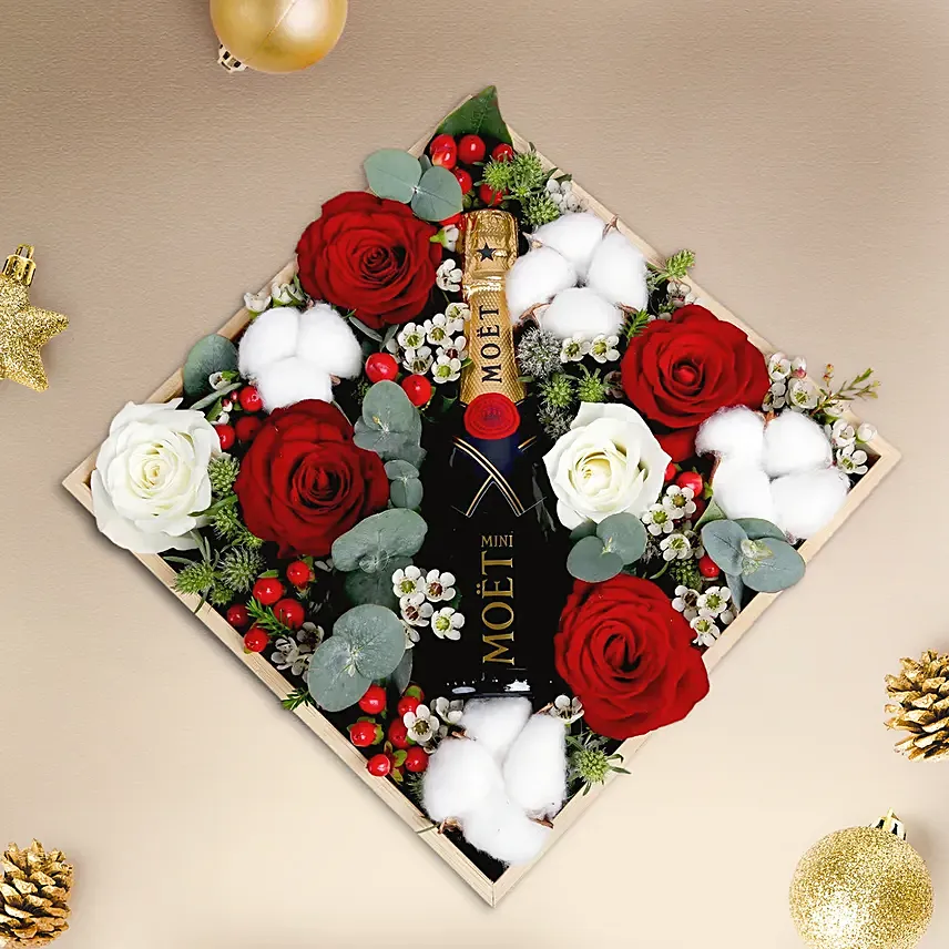 Moet and Christmas Flowers Bed: Christmas Combo Gifts