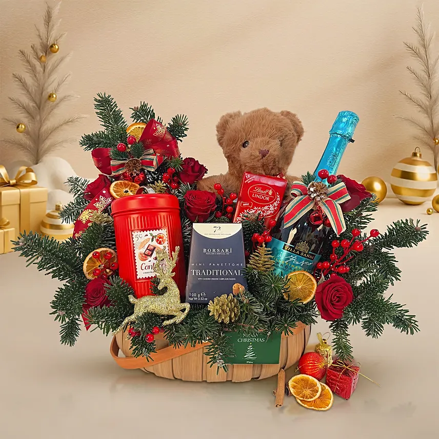 Merry Magic Hamper - Wine Cookies & Panettone: Christmas Chocolates