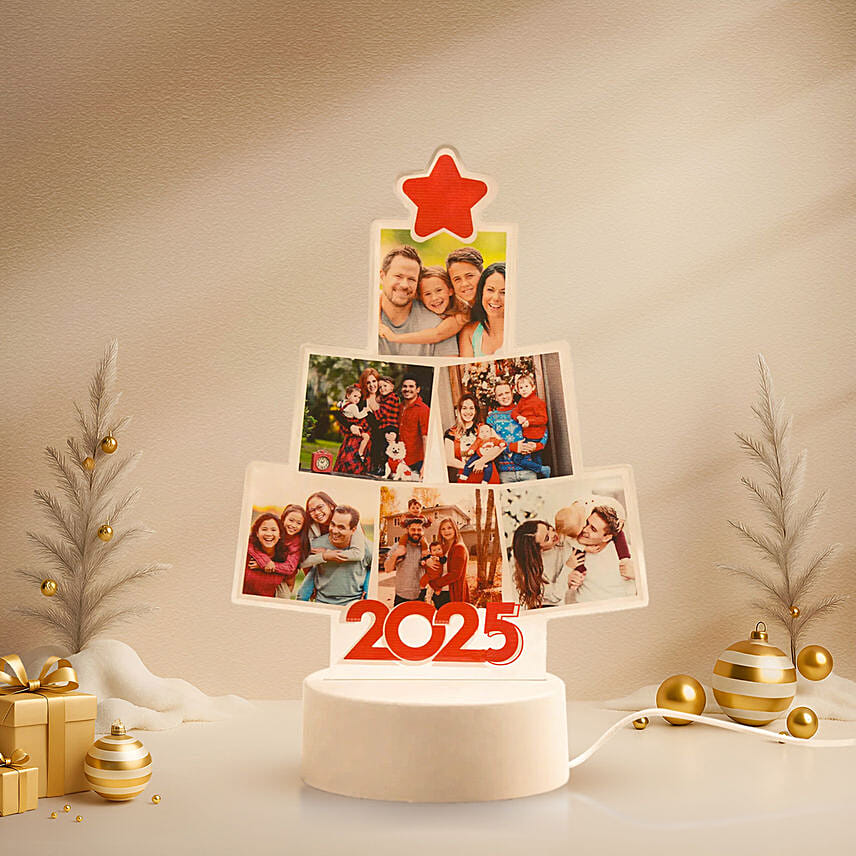 Holiday Cheerful Moments Personalised Lamp: 