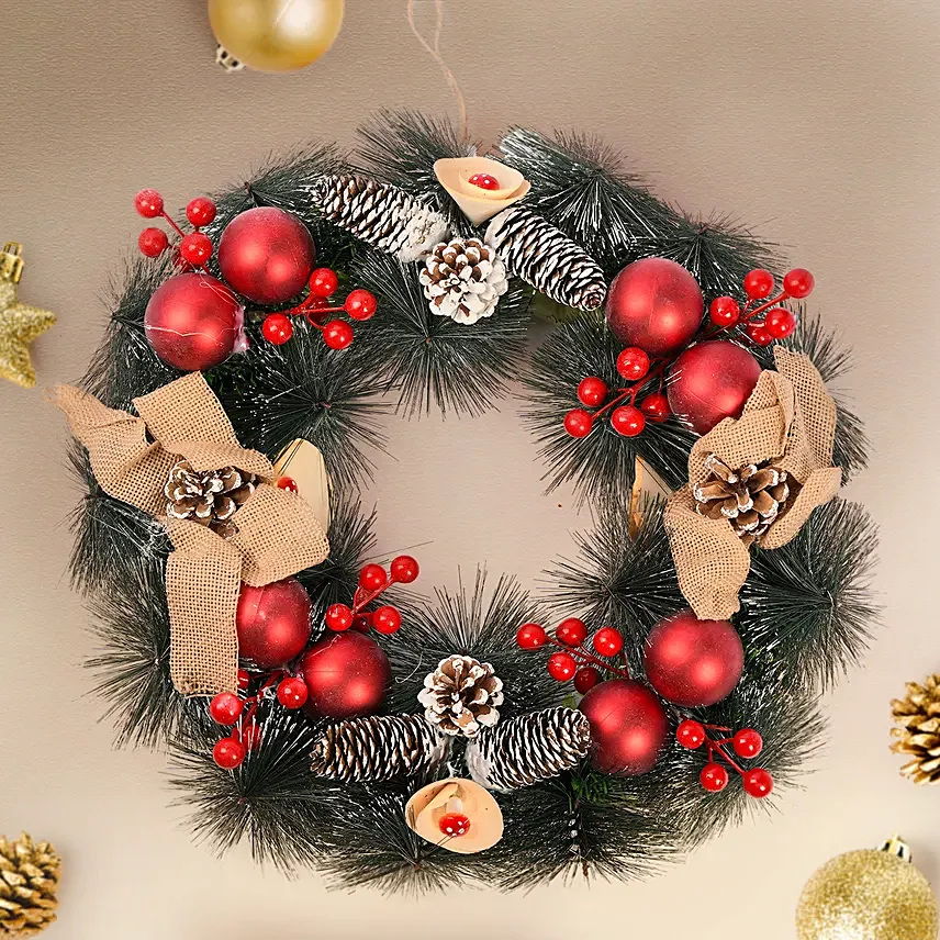 Artificial Red and Green Wreath: Christmas Wreaths