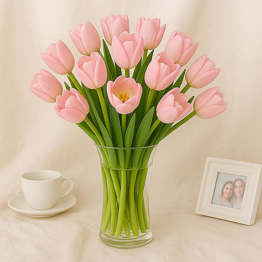 Pink Tulips Arrangement Standard: Tulips Flowers & Bouquets