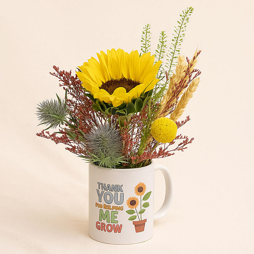 Thank You Flowers in Mug: Teachers Day Flowers
