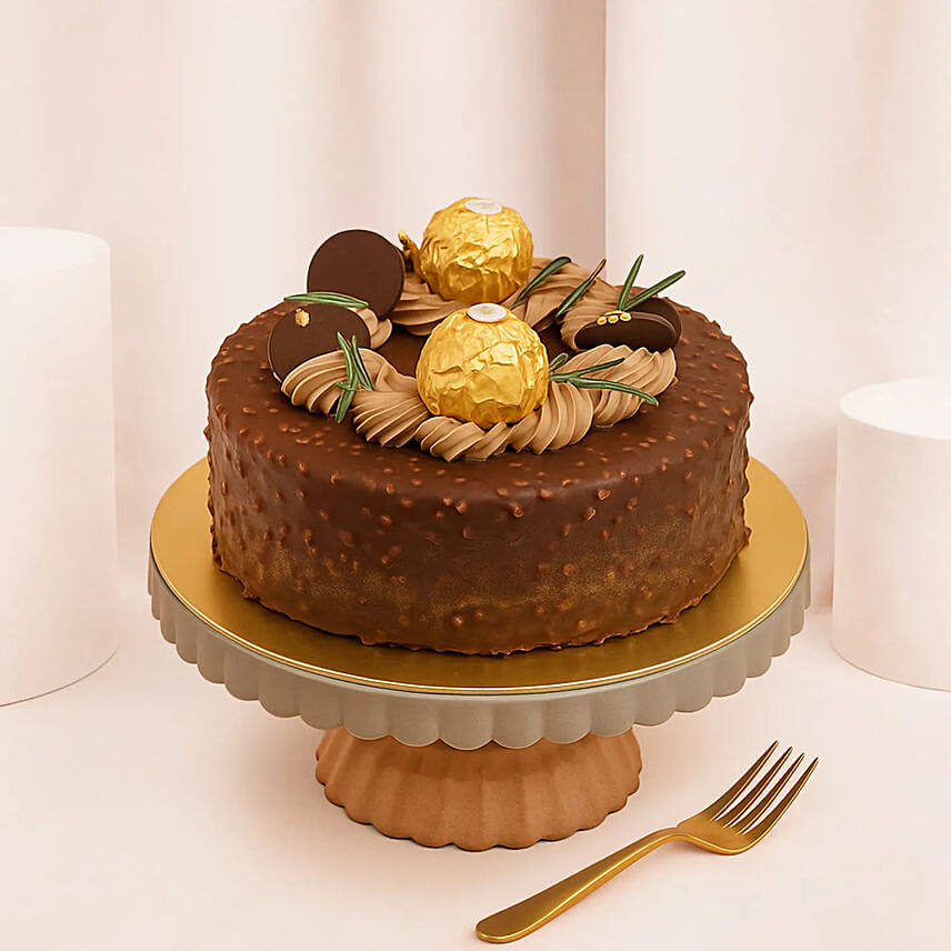Luscious Ferrero Rocher Chocolate Cake: Anniversary Cakes: Baked with Love