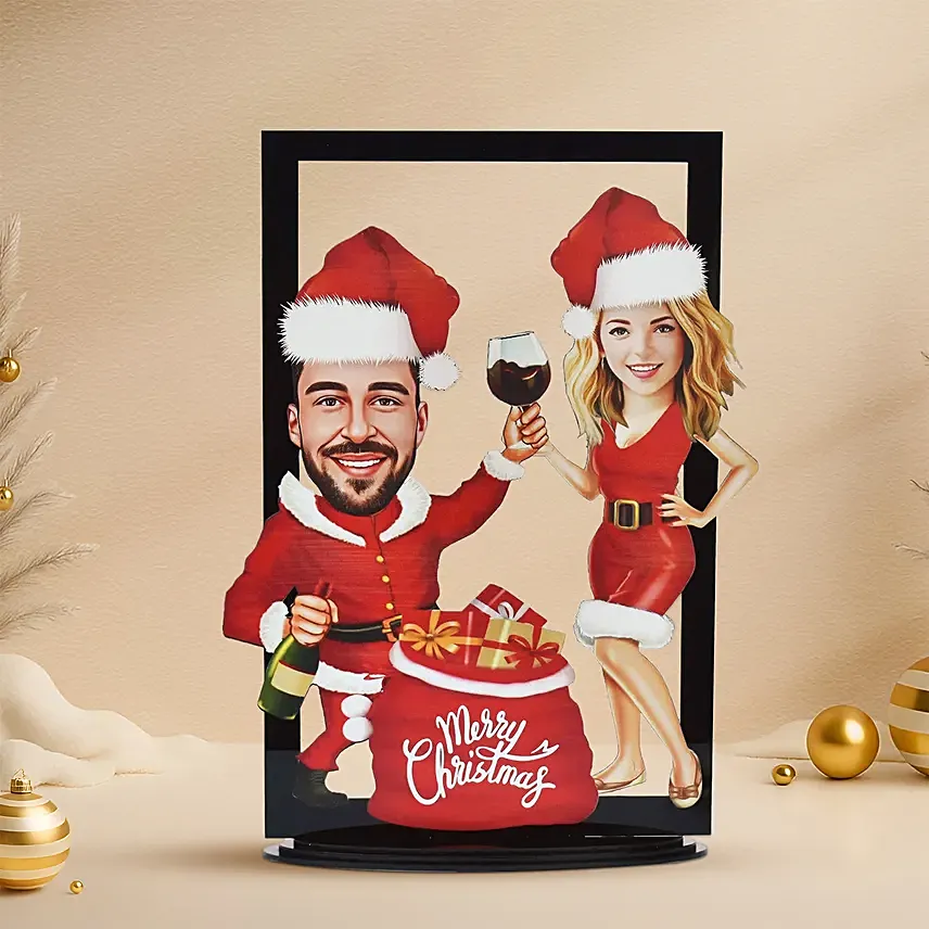 Christmas Caricature Wall Frame: Personalised Christmas Gifts