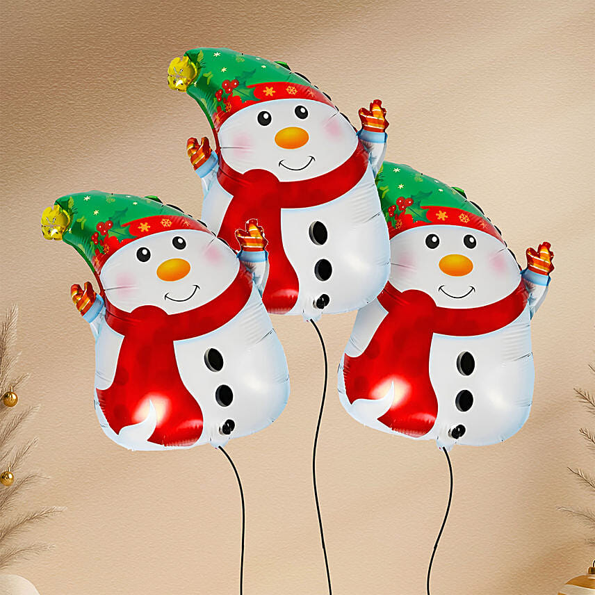 Snowman Foil Balloon Set of 3 Pcs: Christmas Balloons