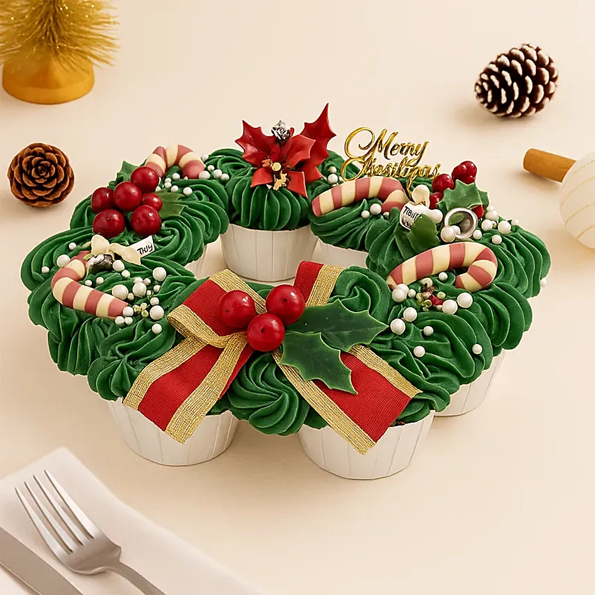 Pull Apart Wreath Cupcakes: 