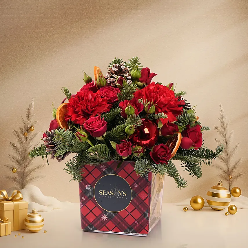 Seasons Greetings Floral Box: Christmas Flowers